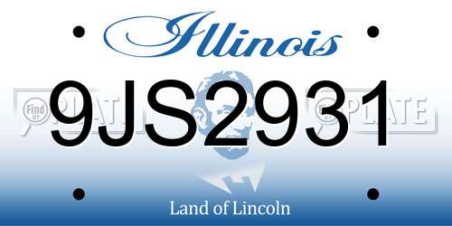 9JS2931 Illinois License Plate