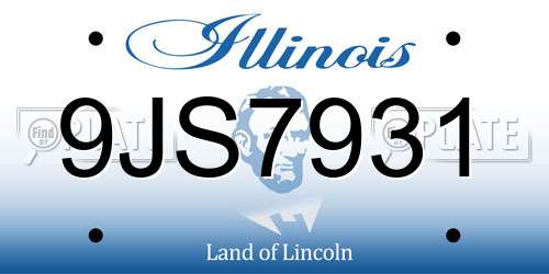 9JS7931 Illinois License Plate