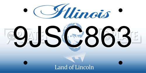 9JSC863 Illinois License Plate