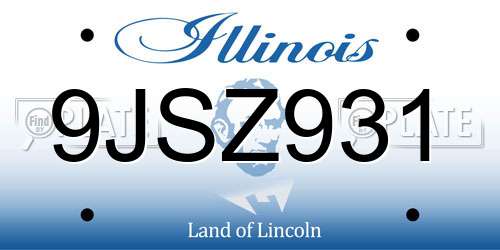 9JSZ931 Illinois License Plate