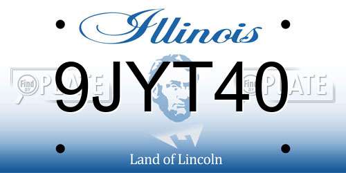 9JYT40 Illinois License Plate