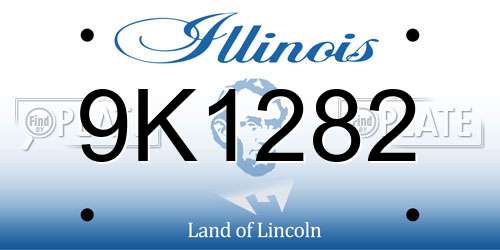9K1282 Illinois License Plate
