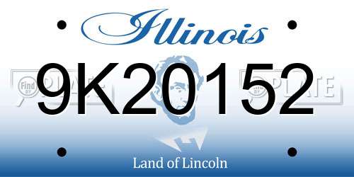 9K20152 Illinois License Plate