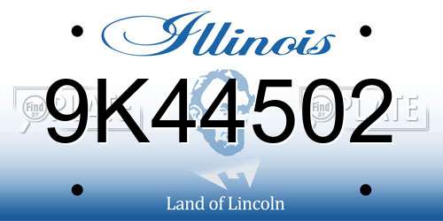9K44502 Illinois License Plate