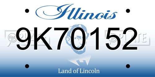 9K70152 Illinois License Plate