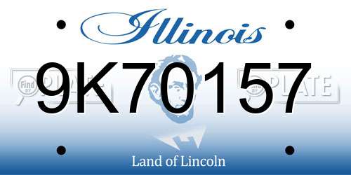 9K70157 Illinois License Plate