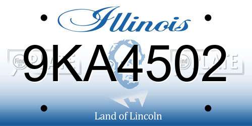 9KA4502 Illinois License Plate