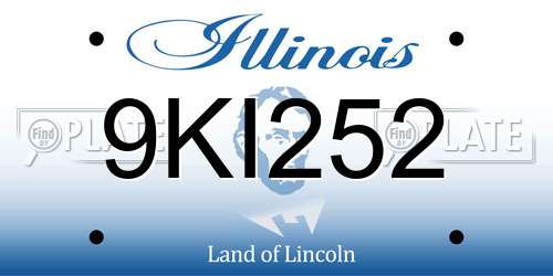 9KI252 Illinois License Plate