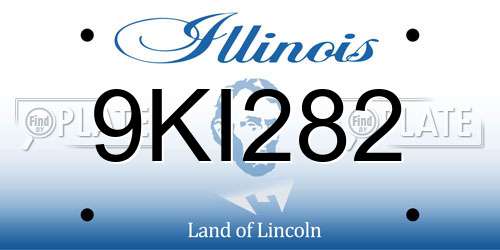9KI282 Illinois License Plate