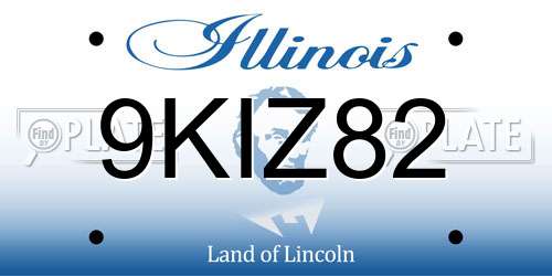 9KIZ82 Illinois License Plate