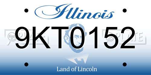 9KT0152 Illinois License Plate