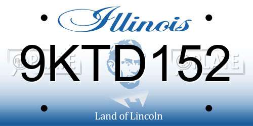 9KTD152 Illinois License Plate