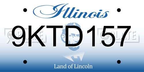 9KTD157 Illinois License Plate