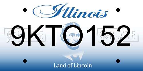 9KTO152 Illinois License Plate