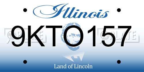 9KTO157 Illinois License Plate