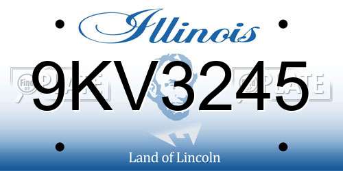 9KV3245 Illinois License Plate