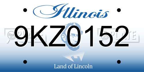 9KZ0152 Illinois License Plate