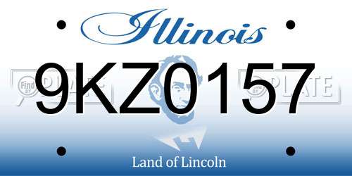 9KZ0157 Illinois License Plate
