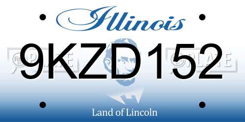 9KZD152 Illinois License Plate