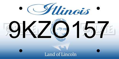 9KZO157 Illinois License Plate