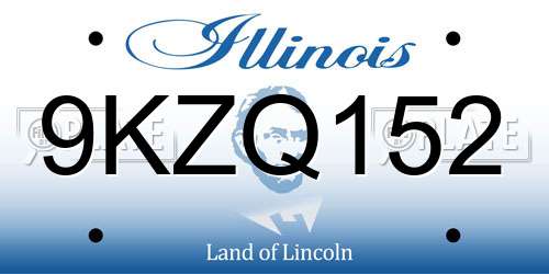 9KZQ152 Illinois License Plate
