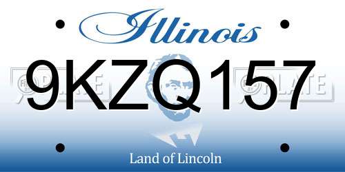 9KZQ157 Illinois License Plate