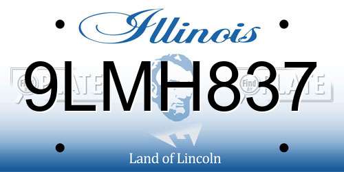 9LMH837 Illinois License Plate