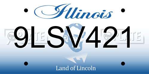 9LSV421 Illinois License Plate
