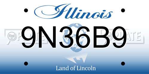 9N36B9 Illinois License Plate