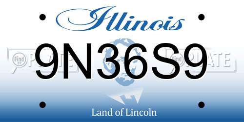 9N36S9 Illinois License Plate