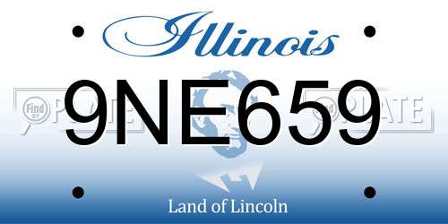9NE659 Illinois License Plate