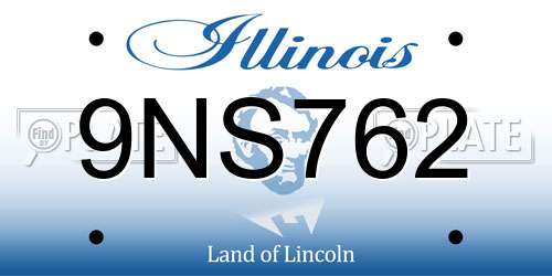 9NS762 Illinois License Plate