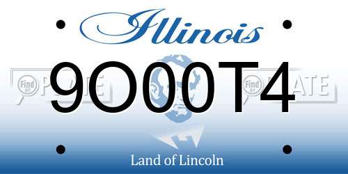 9O00T4 Illinois License Plate