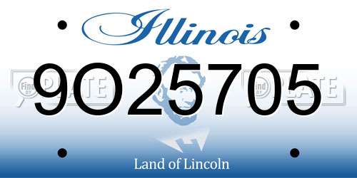 9O25705 Illinois License Plate