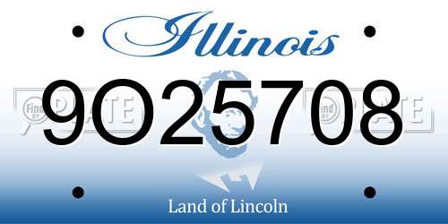 9O25708 Illinois License Plate