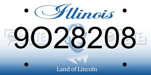 9O28208 Illinois License Plate