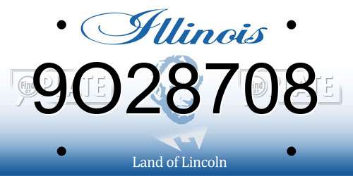 9O28708 Illinois License Plate