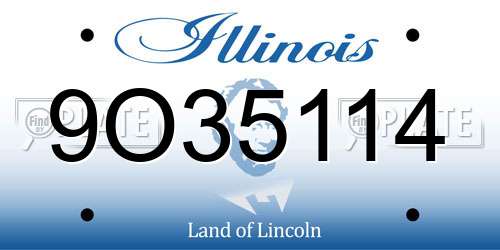 9O35114 Illinois License Plate