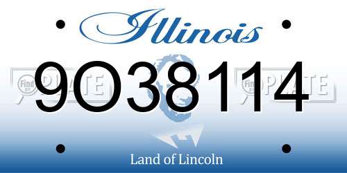 9O38114 Illinois License Plate
