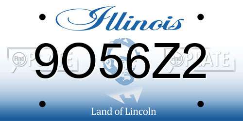 9O56Z2 Illinois License Plate