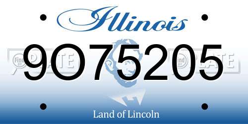 9O75205 Illinois License Plate
