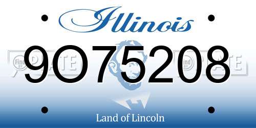 9O75208 Illinois License Plate