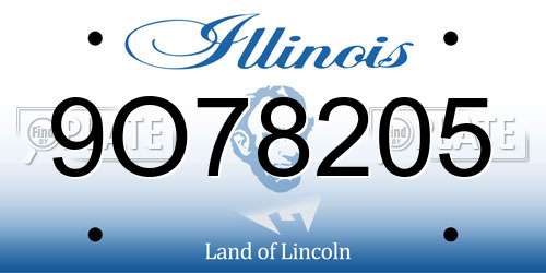 9O78205 Illinois License Plate