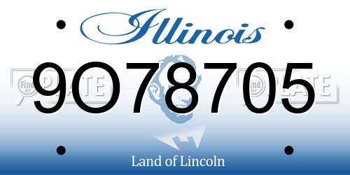 9O78705 Illinois License Plate
