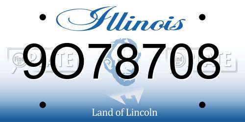 9O78708 Illinois License Plate