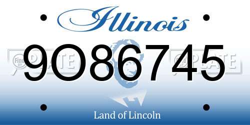 9O86745 Illinois License Plate
