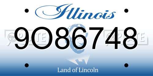 9O86748 Illinois License Plate