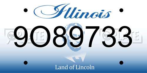 9O89733 Illinois License Plate