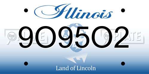 9O95O2 Illinois License Plate