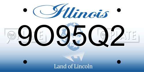 9O95Q2 Illinois License Plate